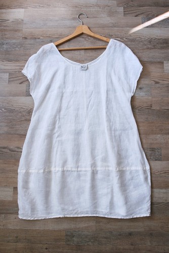 La Bottega di Brunella Italy 100% Linen White summer Tunic Dress S - Picture 2 of 8