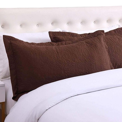 2PCS Embroidered Queen Decorative Microfiber Pillow Shams Set Standard Size - Picture 5 of 89