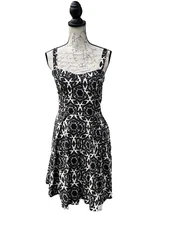 Eva Franco Sleeveless Fit &flare  Lined Floral Dress Made In USA Women Size 6