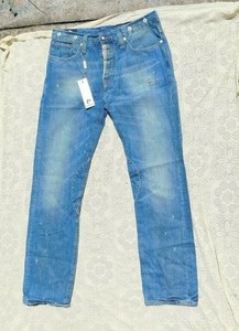 BLUE BLOOD Men/'s Target MIJ4 Cinch Back Denim Jeans MS08D07 $250 NWT