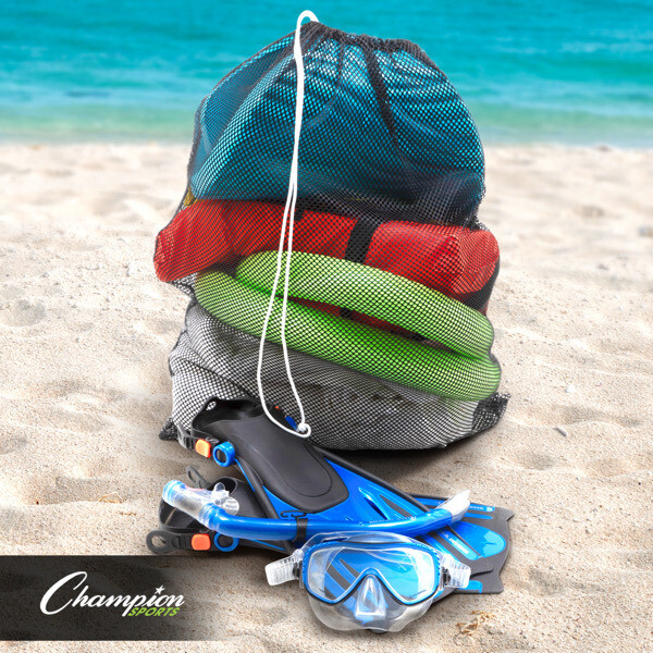 Champion Sports 24"x36" Mesh Laundry, Ball, Gear Drawstring Bag (2 Pack)