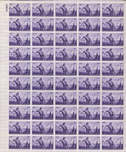 US BRIEFMARKE #1060 GANZER BOGEN POSTFRISCH, NEBRASKA TERRITORIAL, CENTENNIAL, AMERICA