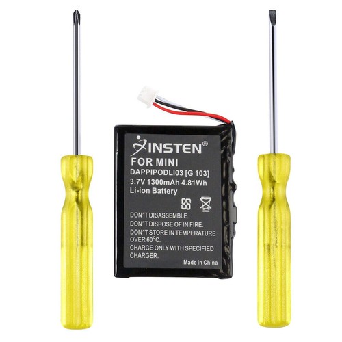 Batterie TECHTEK 750mAh Pour IPod Mini - Compatible Avec Nombreux Modèles 4GB Et 6GB - Noire, Li-ion
