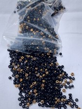 Czech Glass Spacer Seed Craft beads- Copper and Jet Black colors