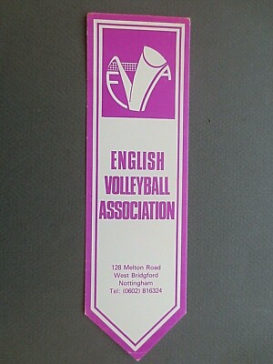 Vintage LESEZEICHEN English Volleyball Association NOTTINGHAM West Bridgford