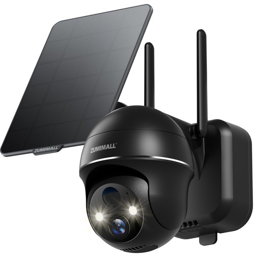 ZUMIMALL X2BK Wireless Security solar Camera,2.4G WiFi/AI Detection/Night Vision