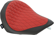 Drag Specialties Black/Red Diamond Stitch Low-Profile Solo Rider Seat 0810-1885