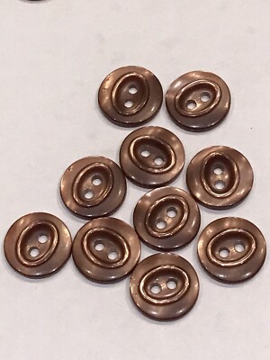 Hellbraune Zweilochknöpfe, perlmuttfarbene Knöpfe/13,5 mm 2 Lochknöpfe (10 Stück)