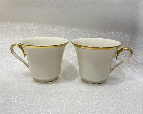 Lot Of 2 Lenox Eternal Gold Bands Porcelain China Coffee Tea Cup Mug