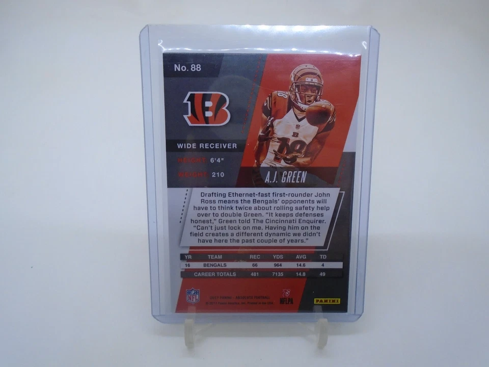 2017 PANINI ABSOLUTE FOOTBALL #88 A.J. GREEN /100 - Image 4 of 4