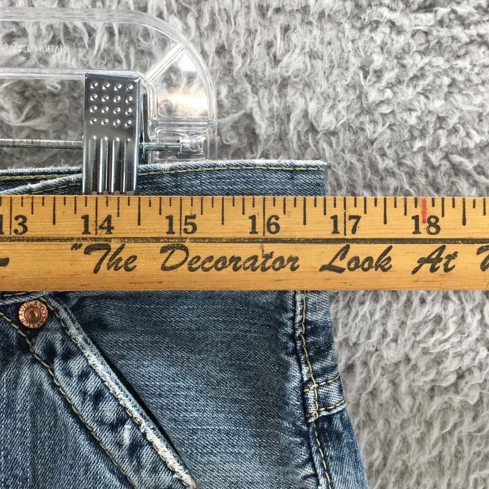 Pantalones Cortos Nautica Carpenter Para Mujer 34x12 Azul Lavado Medio Denim Tiro Alto Cremallera Mosca Foto 4 de 4