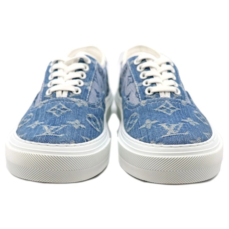 LOUIS VUITTON 1A5YUN/LD0210 Monogram Denim Sneakers Shoes 5 Blue