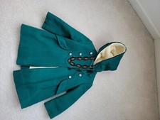 Vintage 50s 60s Rothschild Green Winter embroidered Coat Girls size 4 READ 