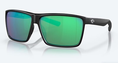 NEW Costa Del Mar Rincon Matte Black / Green Mirror Polarized Glass 580G - NEW