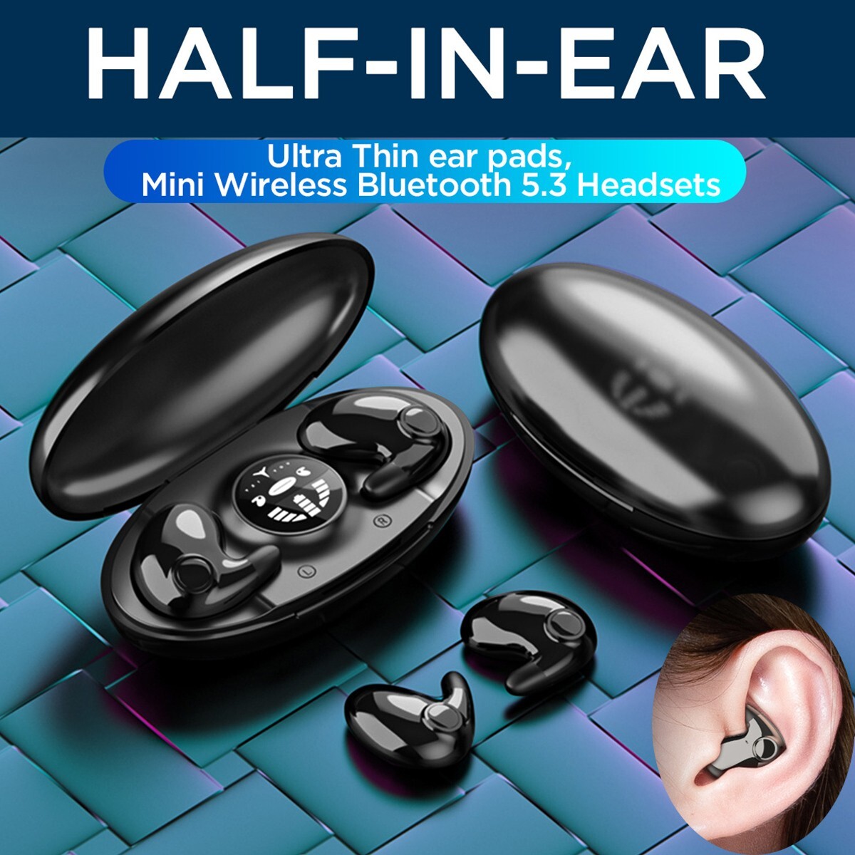Bluetooth Earbuds Headsets TWS 5.3 Wireless Earphones Invisible for Cell Phone-image