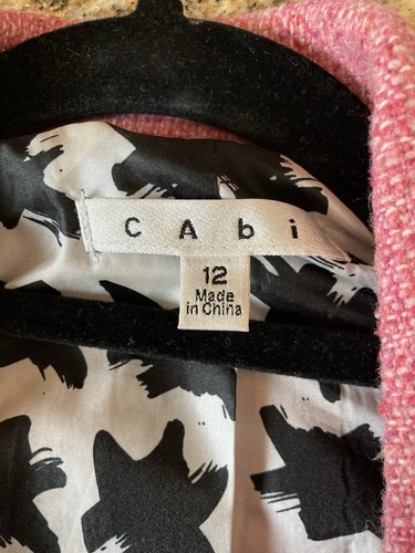 Cabi Pink Tweed Double Breasted Notch Lapel Button Front Long Sleeve Coat 12 - Picture 10 of 12