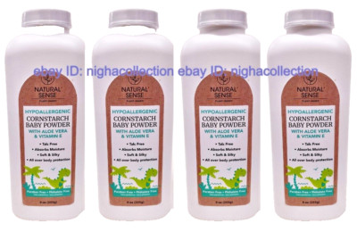 4XHypoallergenic Baby Powder w/ Aloe Vera & Vitamin E Prevent Diaper Rash 9 ozEa