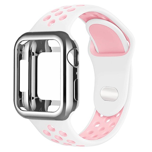 Silikon Ersatz Armband Mit Schutzhülle Für Apple Watch Series 9 8 7 6 5 SE Ultra - Bild 4 von 19