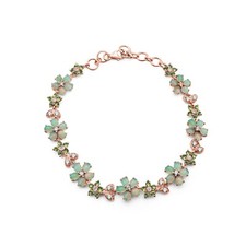 Opal Floral Bracelet Rose Gold Plated 925 Silver Peridot Topaz Gemstone Jewelry