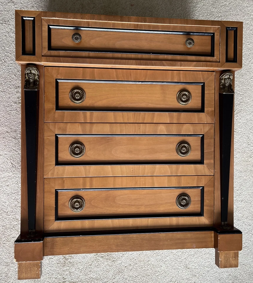 Caryatids Bronze French Empire Style Cabinet 4 Louis Bamberger Mid 20th Century - Image 2 of 4