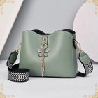 WOMEN BAG Stylish Leather Small Bucket Tote Ladies Wide Strap Crossbody Handbag