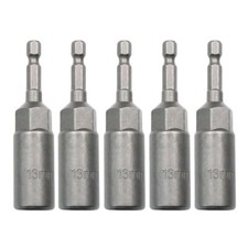 5 x Deep Bolt 13mm Nut Driver Bit Set 1/4" Hex Shank Impact Socket Adapter