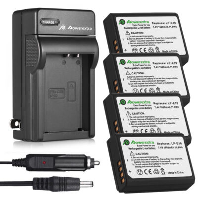 LP-E10 Battery /Wall Charger For Canon EOS Rebel T5 T6 T3 1100D 1200D 1300D DSLR