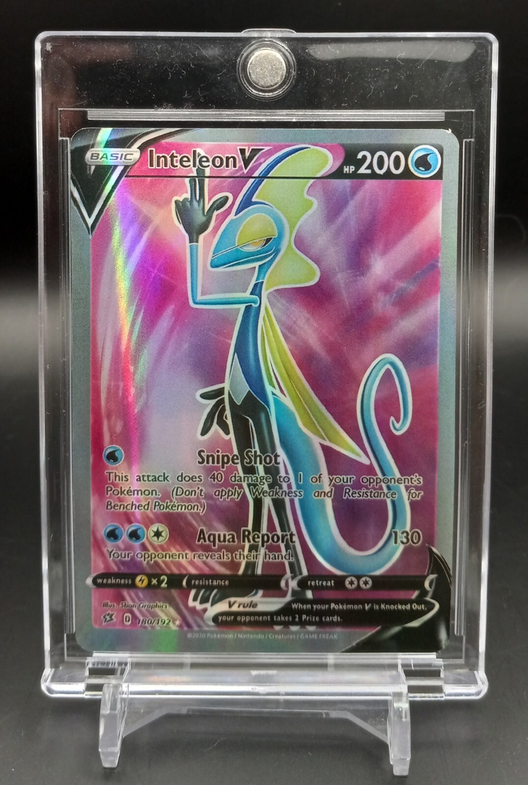 2020 Pokemon Sword & Shield Rebel Clash Ultra Rare V #180 Inteleon Holo TCG Card