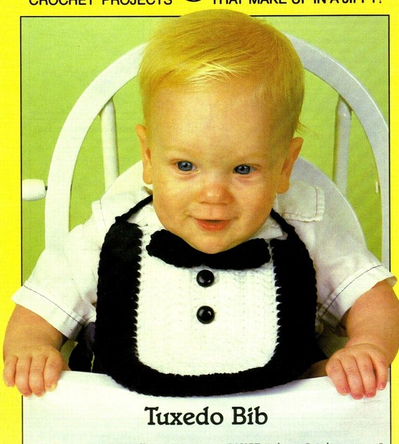 HANDSOME Tuxedo Baby Bib/Crochet Pattern INSTRUCTIONS ONLY eBay