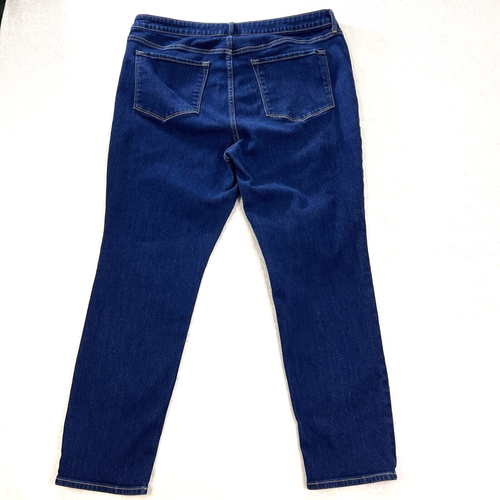 OLD NAVY Jeans Womens 18 Blue Wow Straight Leg High Rise Dark Wash Stretch Denim - Picture 3 of 10