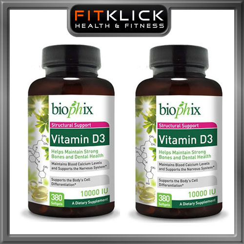 Biophix Vitamin D-3 10000 IU 2 X 380 Softgels - Stimmung - Knochen - Gesundheit