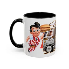 BOB'S BIG BOY Semi Tractor Trailer Truck Collectible Art Coffee Mug - 2 Sizes