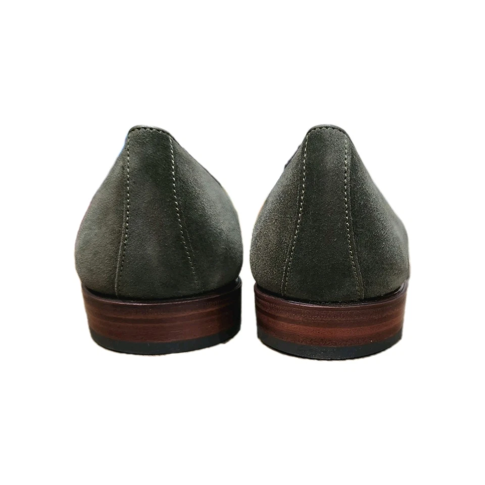 Mocasines Carmina Loden Forest de gamuza con correa completa 10 UK BNWB Foto 4 de 4