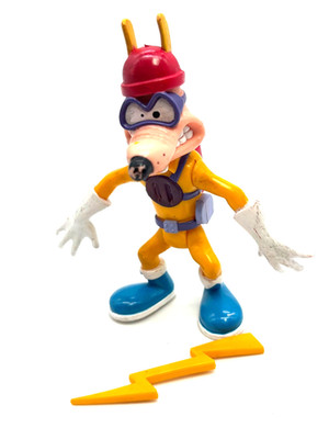 Vintage 1991 Darkwing Duck Megavolt Action Figure 4.5  Playmates Disney w/bolt