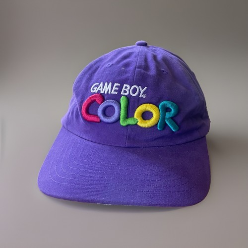 Vintage 90s Nintendo Gameboy Color Purple Hat Cap Video Game Promo Strapback