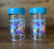 VTG Playtex Baby Bottle Drop Ins 4 oz No Caps No Nipples Teddy Bears Blue