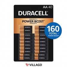Duracell Coppertop AA Batteries Power Boost Alkaline 1.5V 160 Ct 4x40 MN15TB40