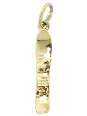 MIAMAR 0902207 Jungen Anhänger Snowboard 14 Karat (585) Gelbgold