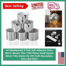 Beautifully Reflective 6 Pack of Small Self-Adhesive Mosaic Tiles - 2364 Pieces