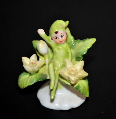 VTG Napcoware Napco Pixie Flower of the Month Elf Figurine 2.5'' Bone China