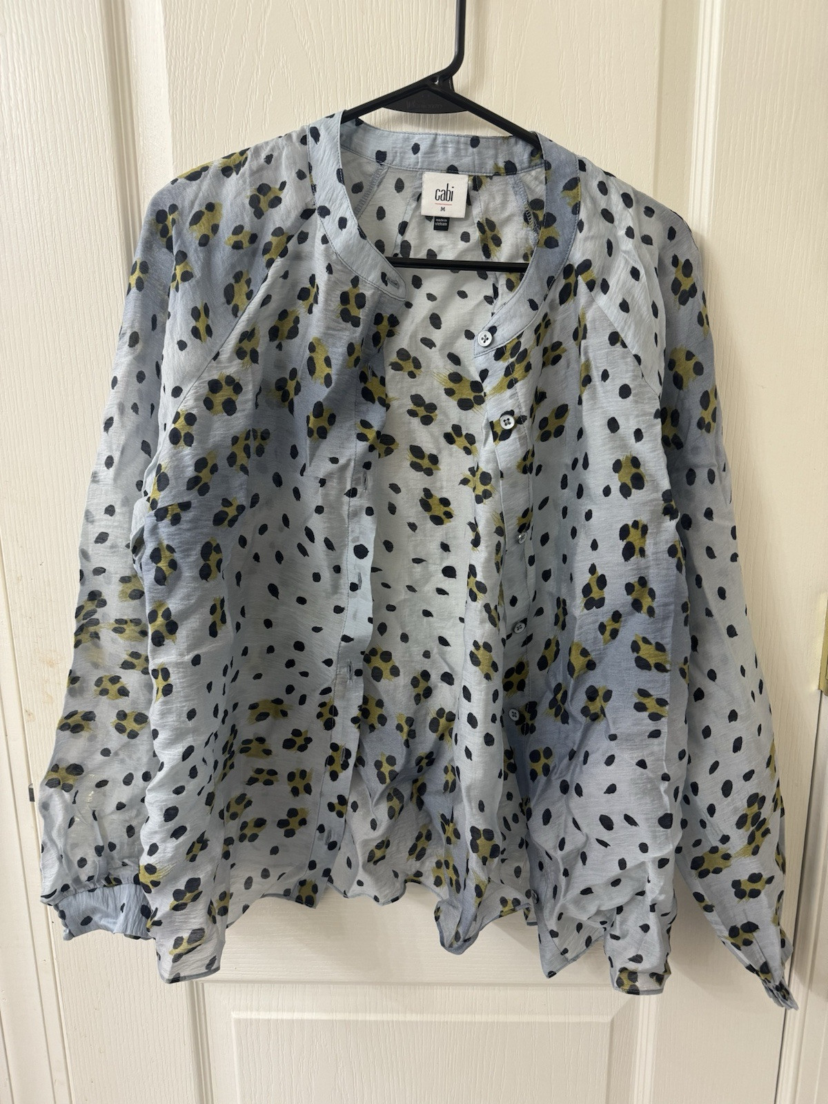 Cabi Cheetah Print Blouse BLUE SIZE M