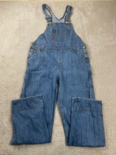 Vintage Dickies Bib Overalls Mens Fits 34x30 Medium Wash Cotton Denim 90s Y2K