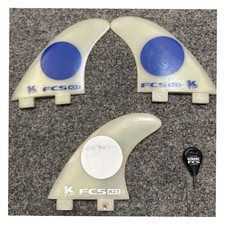 FCS K2.1 Blue White Surfboard Fin Set 3 High Performance Stability