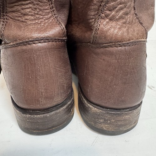 Frye Veronica Boots Womens US 6 Brown Short Distressed Moto Biker Engineer - Picture 9 of 20
