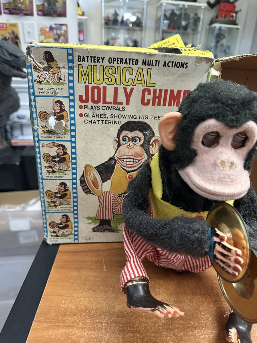 Vintage Musical Jolly Chimp Plays Cymbals Daishin Japan In Box