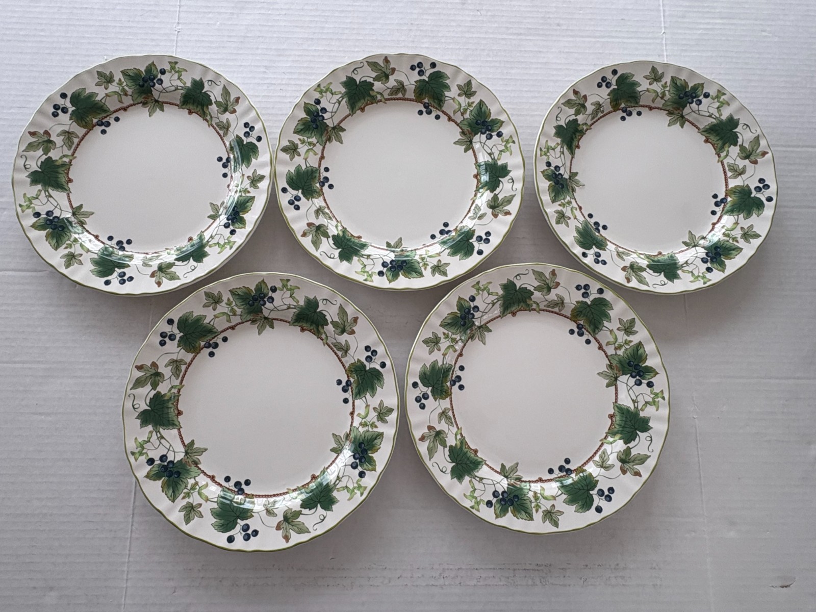 MIKASA Vintage Chelsea Vine Dinner Plates- Set of 5