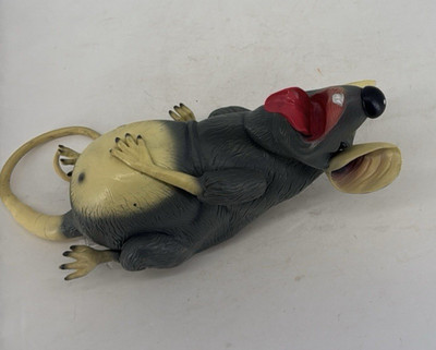 Vintage Gemmy Halloween Fat Rat 15'' Talking Animated Rubber Working