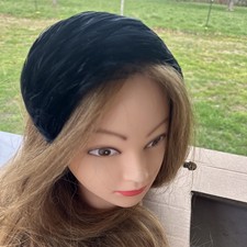 Vintage Black Feather Headband 50s Style Hat Fascinator Elegant