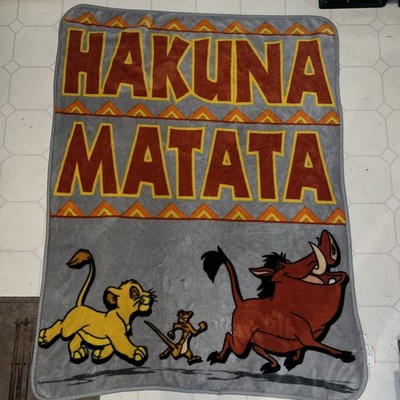 Lion King Hakuna Matata Soft Fleece Throw 50x38 Blanket Disney Simba Timon Pumba