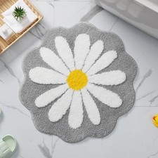 Cute Bath Mat,Pink Flower Rug,Water Absorption Non Slip Mat,Soft Machine Wash...